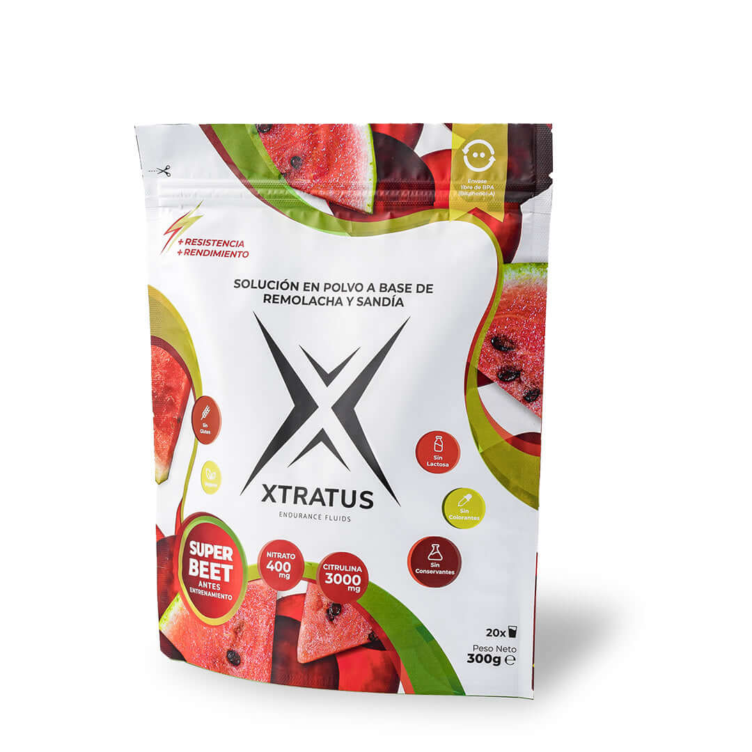 Super Beet Suplemento Antes Entrenamiento Low Carb con Nitrato y Citrulina (Remolacha y Sandía) - 300g