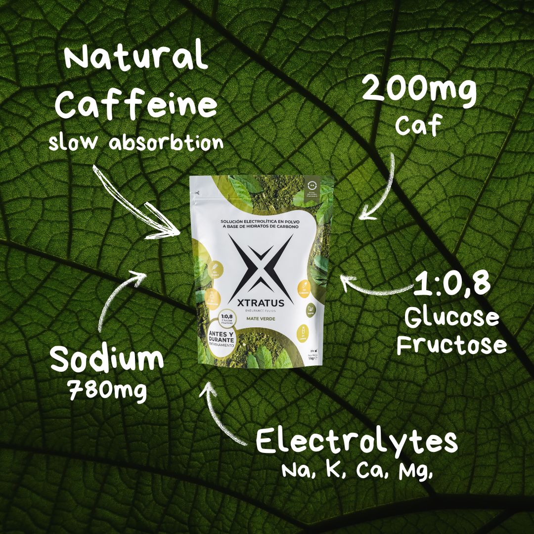 Mix of carbohydrates and electrolytes with Mate Verde - CAFFEINE - 1Kg