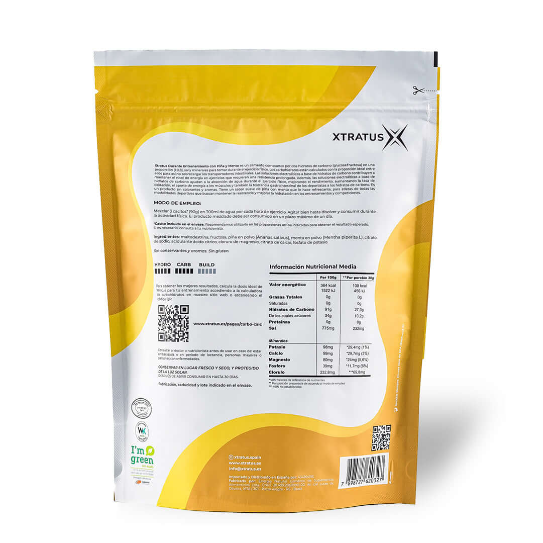 MIX DE CARBOIDRATOS E ELETRÓLITOS COM ABACAXI + HORTELÃ - 1KG