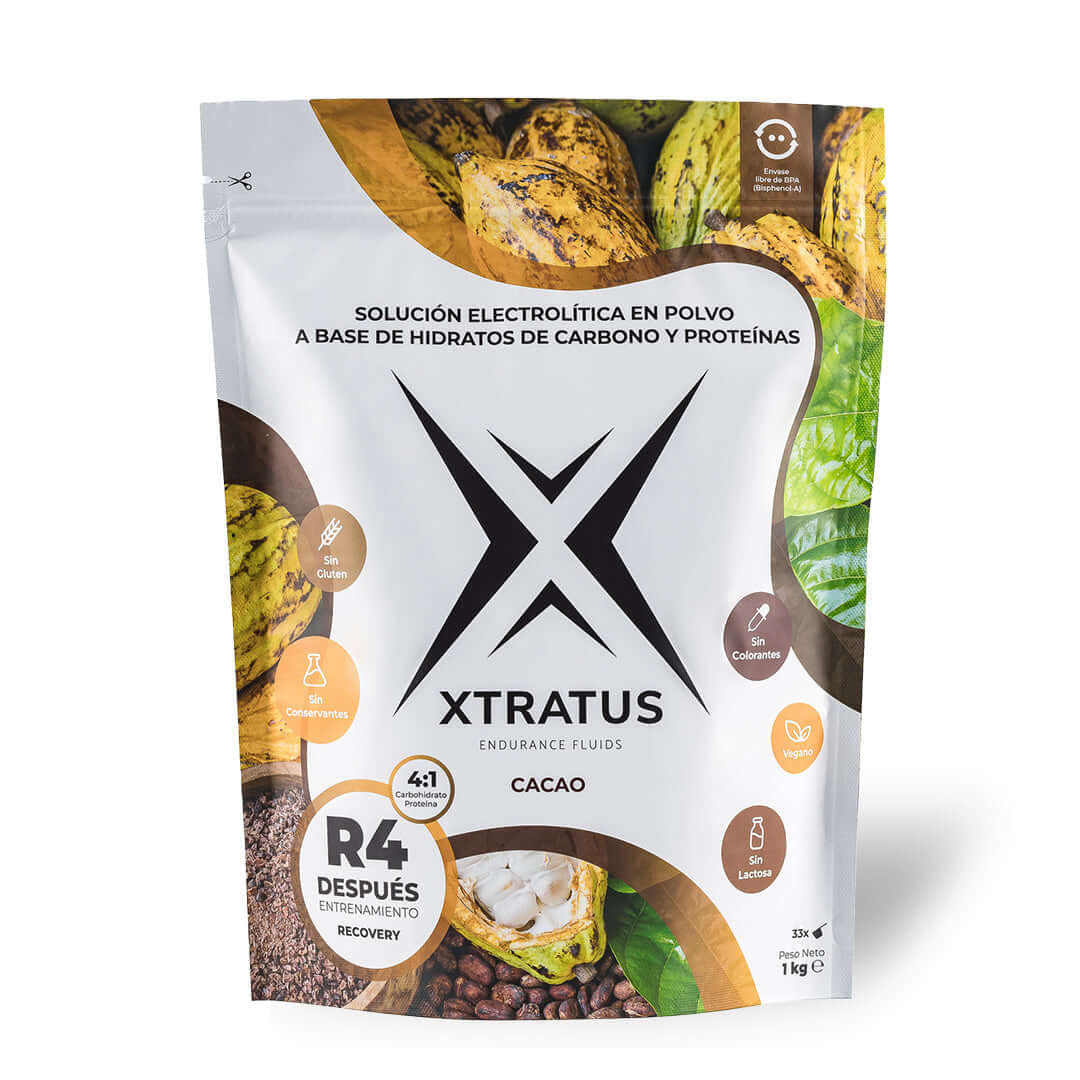 Recovery 4:1 - Mix of Carbohydrates, Electrolytes, Vegan Proteins and Cocoa - 1Kg
