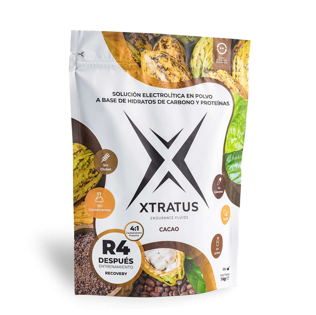 Recovery 4:1 - Mix of Carbohydrates, Electrolytes, Vegan Proteins and Cocoa - 1Kg