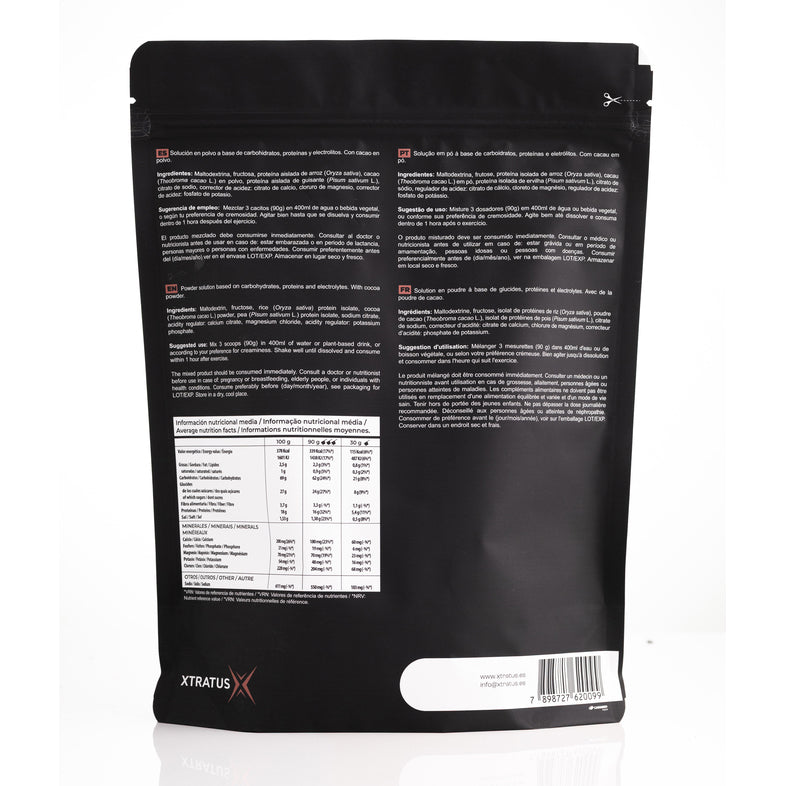 RECUPERAÇÃO 4:1 - MIX DE CARBOIDRATOS, ELETRÓLITOS, PROTEÍNAS VEGANAS E CACAU - 1KG